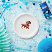 Dackel - Weiner Dog Aquarellmalerei Pappteller (Party)
