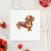 Dackel - Weiner Dog Aquarellmalerei Serviette (Beispiel)
