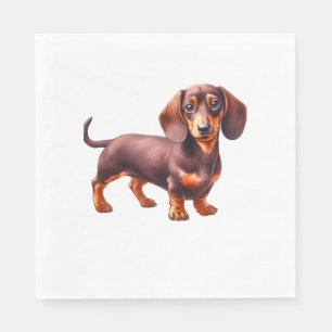 Dackel - Weiner Dog Aquarellmalerei Serviette