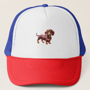 Dackel - Weiner Dog Aquarellmalerei Truckerkappe