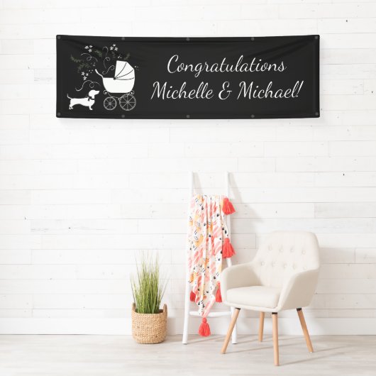 Dackel Weiner Dog Baby Shower Gender Neutral Banner (Insitu)