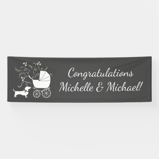Dackel Weiner Dog Baby Shower Gender Neutral Banner (Horizontal)