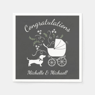 Dackel Weiner Dog Baby Shower Gender Neutral Serviette