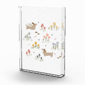 Dackel Weiner Dog liebt Wildblume Mauer Kunst Fotoblock (Rechts)