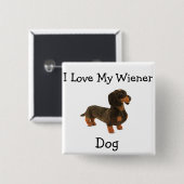 Dackel Weiner Dog T - Shirt Button (Vorne & Hinten)