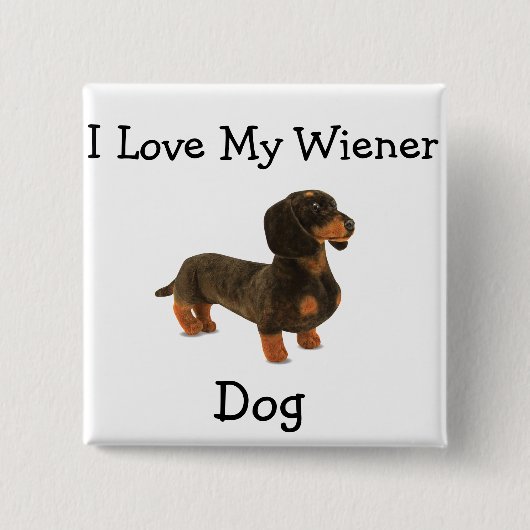 Dackel Weiner Dog T - Shirt Button (Vorderseite)
