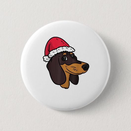 Dackel Weiner Dog Weihnachten Button (Vorderseite)