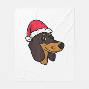 Dackel Weiner Dog Weihnachten Fleecedecke