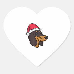 Dackel Weiner Dog Weihnachten Herz-Aufkleber