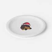 Dackel Weiner Dog Weihnachten Pappteller (Schrägansicht)