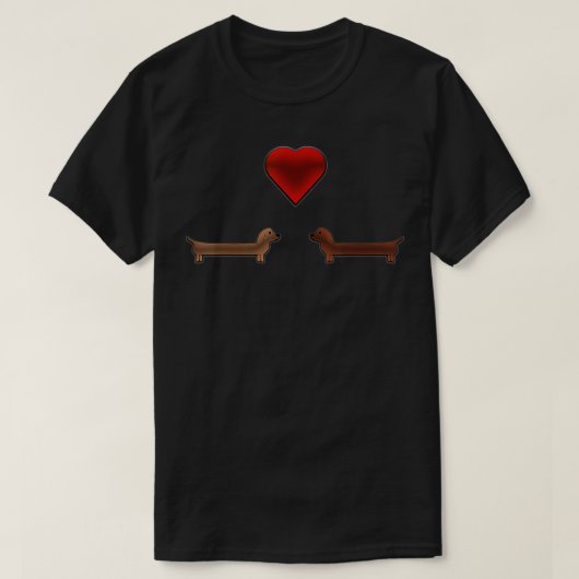 Dackel (Weiner Dog) Welpe Valentine's Day Liebe T-Shirt (Design vorne)