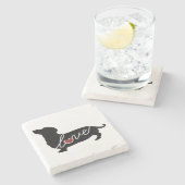 Dackel "Weiner Hunde" Liebe Steinuntersetzer (Seitenansicht)