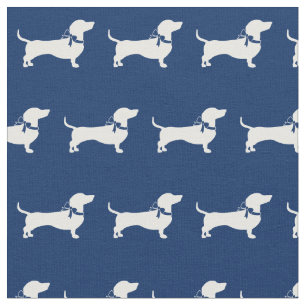 Dackel Weiner Hunde Navy Blau Stoff