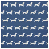 Dackel Weiner Hunde Navy Blau Stoff (Muster)