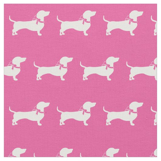 Dackel Weiner Hunde Silhouette Pink Stoff (Nahaufnahme)