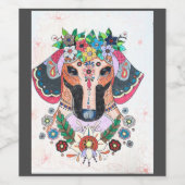 Dackel Weinflaschen Etikett (Einzelnes Label)