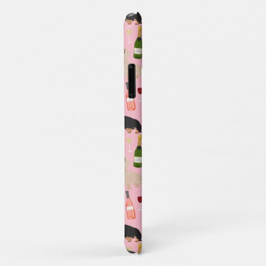 Dackel Weinmuster rosa Case-Mate iPhone Hülle (Hinten/Rechts)