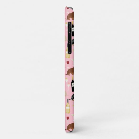 Dackel Weinmuster rosa Case-Mate iPhone Hülle (Hinten/Links)