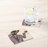 Dackel Weintrauben Rechteckiger Pappuntersetzer (Vor Ort)