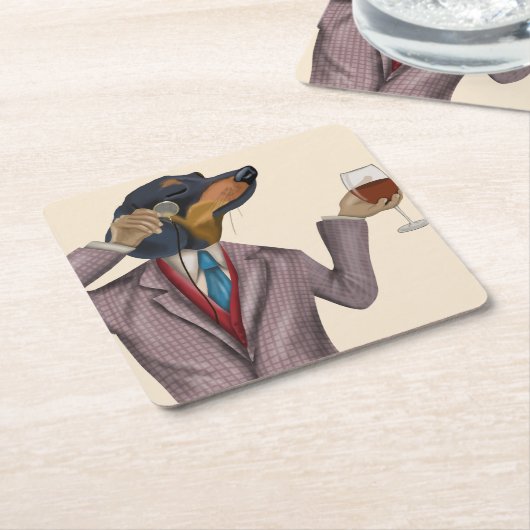 Dackel Weintrauben Rechteckiger Pappuntersetzer (angewinkelt)