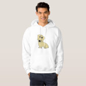 Dackel Weiß-Cartoon Hoodie (Vorne ganz)