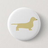 Dackel Weiß-Silhouette Button (Vorderseite)