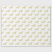 Dackel Weiß-Silhouette Geschenkpapier (Flach)