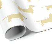 Dackel Weiß-Silhouette Geschenkpapier (Rolleneckpunkt)