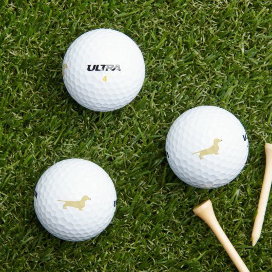 Dackel Weiß-Silhouette Golfball (Insitu Gras)