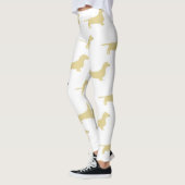 Dackel Weiß-Silhouette Leggings (Links)