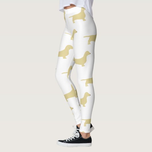 Dackel Weiß-Silhouette Leggings (Links)