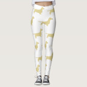 Dackel Weiß-Silhouette Leggings (Vorderseite)