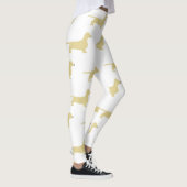 Dackel Weiß-Silhouette Leggings (Rechts)