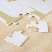 Dackel Weiß-Silhouette Puzzle (Seite)