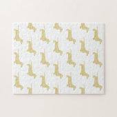 Dackel Weiß-Silhouette Puzzle (Horizontal)