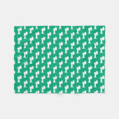 Dackel Welpe Dackel Hund blau grün Fleecedecke (Vorderseite (Horizontal))