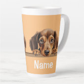 Dackel Welpe Dog Kaffee Kakaotee Latte Tasse (Rechte Ecke)