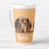 Dackel Welpe Dog Kaffee Kakaotee Latte Tasse (Linke Ecke)