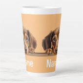 Dackel Welpe Dog Kaffee Kakaotee Latte Tasse (Vorderseite)
