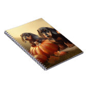 Dackel Welpe Herbst Kürbis Notizblock (Rechte Seite)