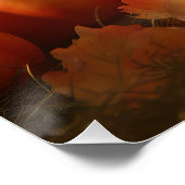 Dackel Welpe Herbst Kürbis Poster (Ecke)