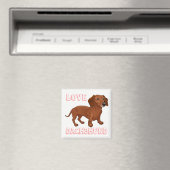 Dackel Welpe Hund Red Liebe Magnet (In Situ (Geschirrspüler))
