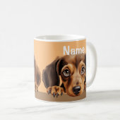 Dackel Welpe Hunde Kaffee Kaffee Kakaotee Tasse (VorderseiteRechts)