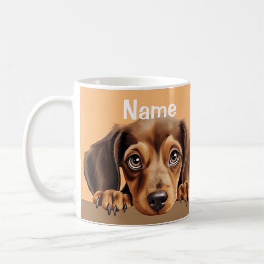 Dackel Welpe Hunde Kaffee Kaffee Kakaotee Tasse (Links)