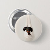 Dackel Welpe in der Hängematte Niedlich Adorable H Button (Vorne & Hinten)