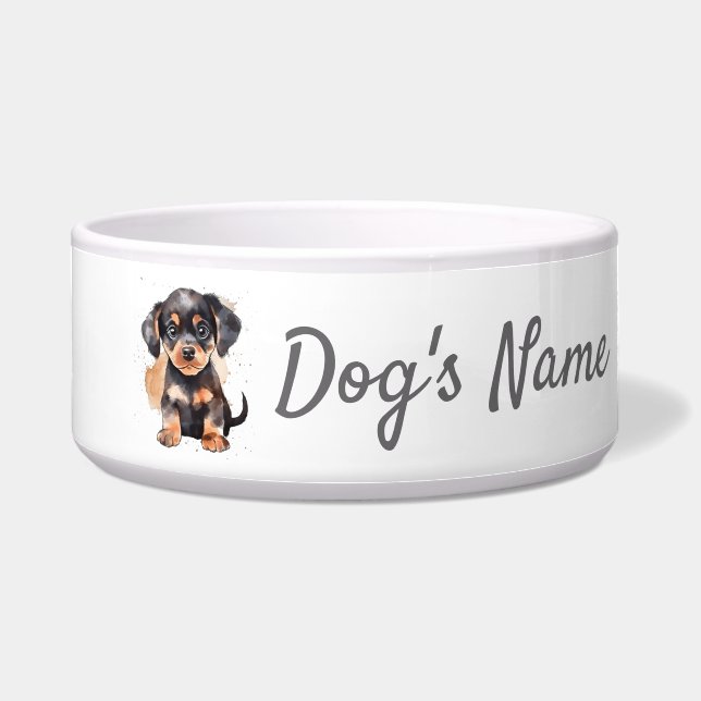 Dackel Welpe Keramik Pet Bowl Napf (Vorderseite)