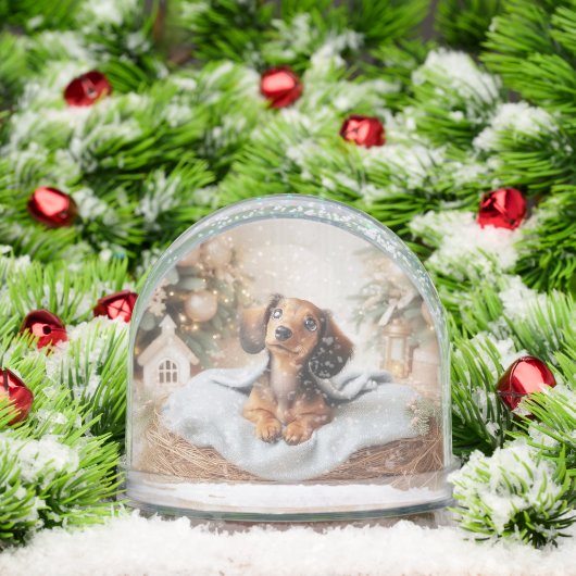 Dackel Welpe Personalisiert Snow Globe Schneekugeln (Weihnachten)