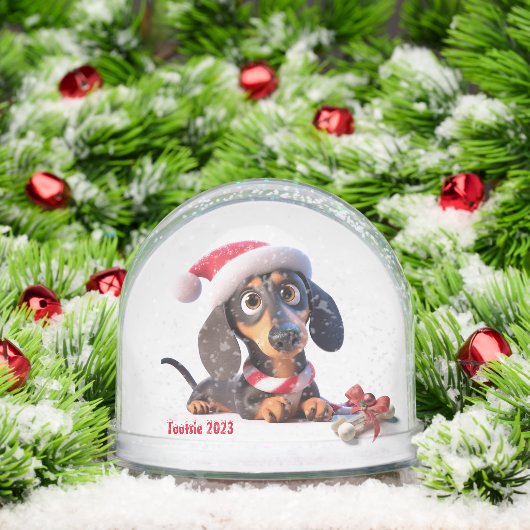 Dackel Welpe Personalisiert Snow Globe Schneekugeln (Weihnachten)