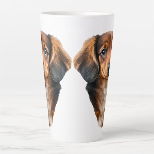 Dackel Welpe Portrait Dackel Dog Milchtasse (Vorderseite)