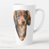 Dackel Welpe Portrait Dackel Dog Milchtasse (Rechts)